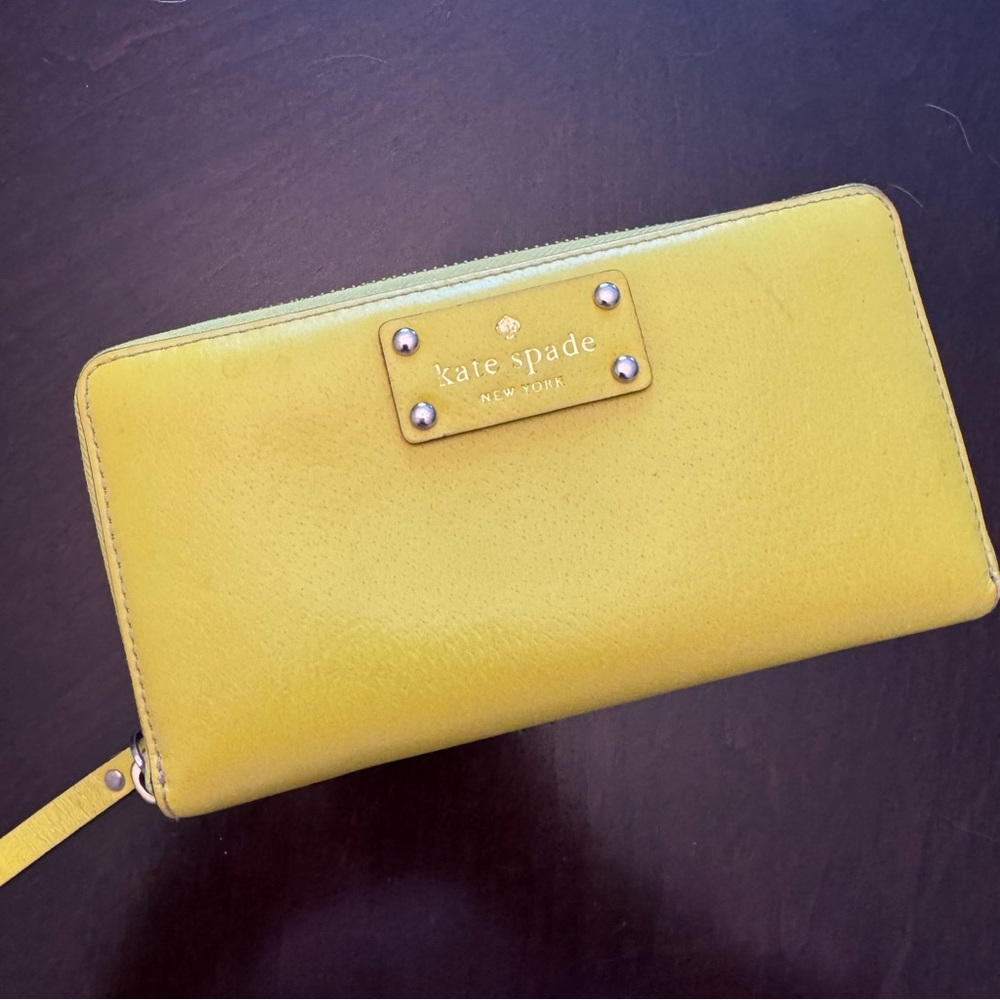 Kate Spade Yellow Spencer Continental Zip Wallet